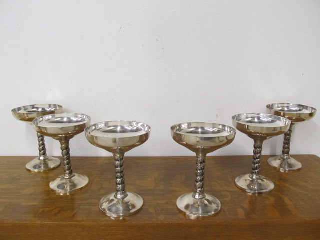 lot 177 image: Set of Vintage Spanish Silverplated Goblets