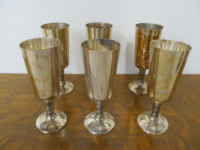 lot 179 image: Set of Vintage Spanish Silverplated Goblets