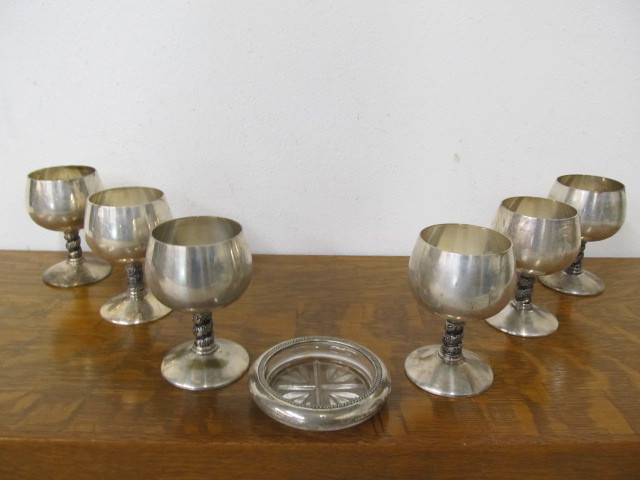 lot 180 image: Set of Vintage Spanish Silverplated Goblets