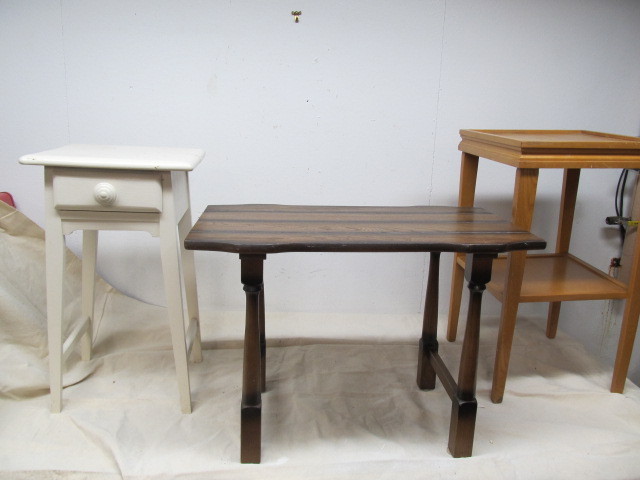 lot 210 image: Group of 3 Vintage Wooden Side Tables