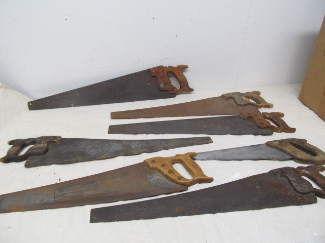 lot 214 image: Lot of Antique Hand Saws