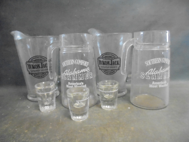 Glass Bar Pitchers and Shot Glasses