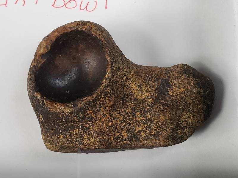 Plains Native American Indian Warriors Stone Finger Face Paint Bowl