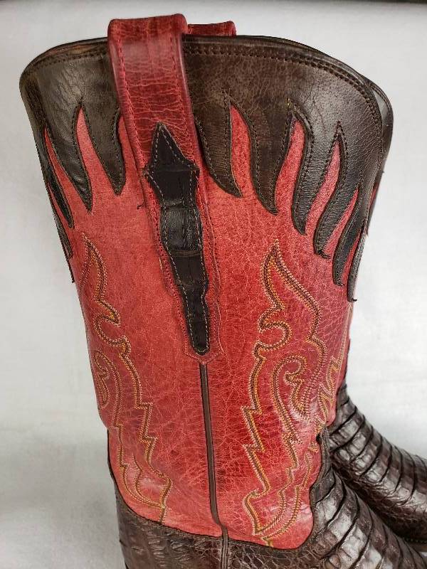Mens Lucchese Hornback Cayman Alligator Cowboy Boots