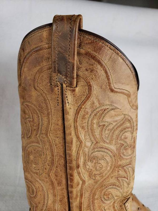 Mens Tony Lama Full Quill Ostrich Cowboy Boots