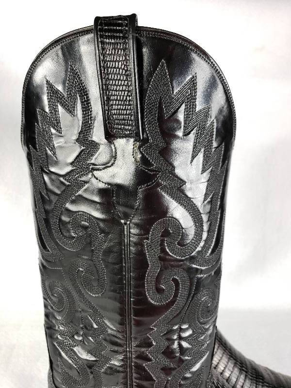 Ladies Lucchese Black Cayman Alligator Cowboy Boots