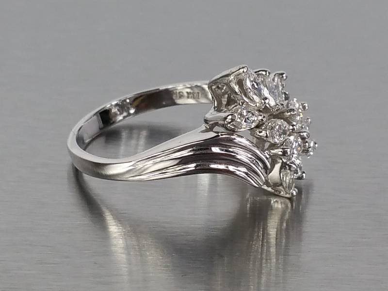 1.25 Carat 14k White Gold Diamond Cluster Ring
