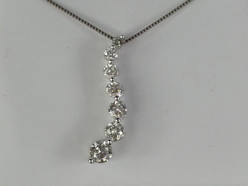 Diamond Journey Necklace in 14k White Gold