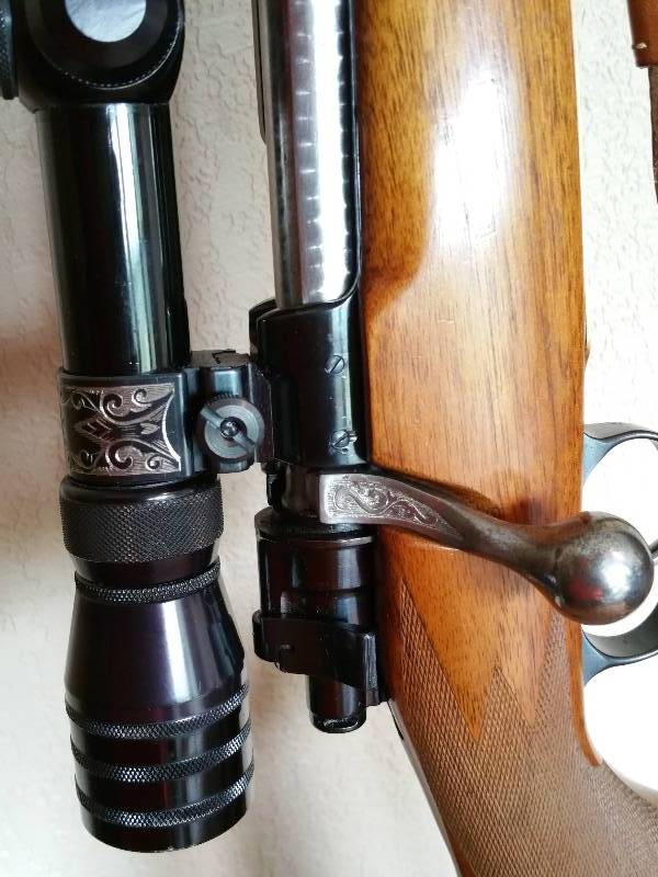 Vintage 1940s Mauser Model 98 7mm Engraved Rifle w Vintage Redford 2x - 7x Scope