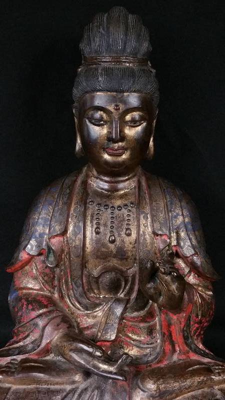 Antique Guanshiyin (Guanyin) Bronze Statue