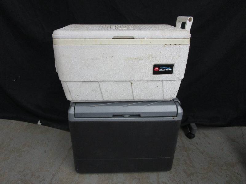 lot 28 image: Pair of Large Coolers one you can plug into your vehicle