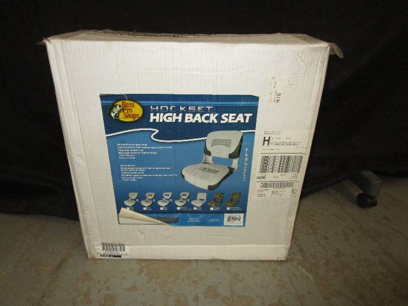 lot 32 image: Boat Seat Hock Set Highback Seat Maroon New Still in the box