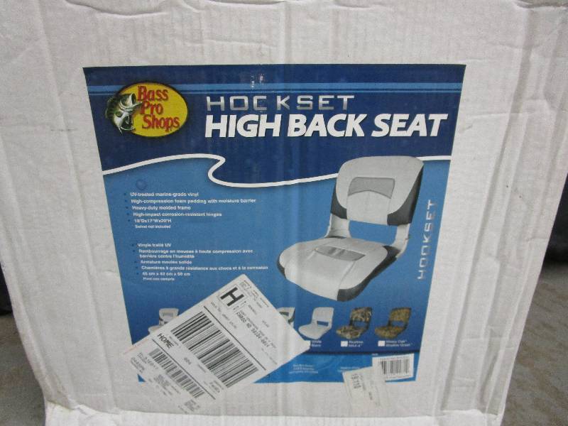 lot 33 image: Boat Seat Hock Set Highback Seat Maroon New Still in the box