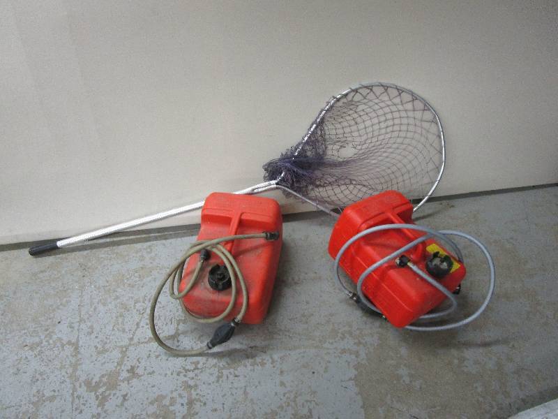 lot 70 image: Boat Gas Tanks and  Unused Dip Net