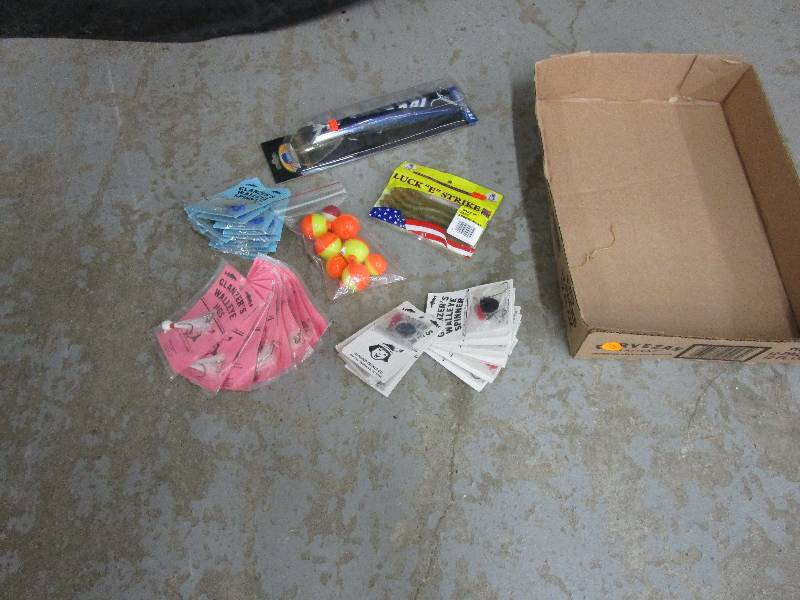 lot 115 image: 12 Jigs, 24 Spinners, Fish Bait, Bobbers and  2 12 Sardine Bunker TS Mega Minnow