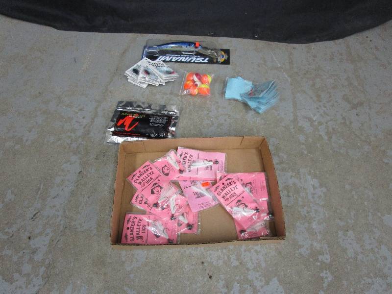 lot 119 image: 12 Jigs, 24 Spinners, Fish Bait, Bobbers and  2 12 Sardine Bunker TS Mega Minnow