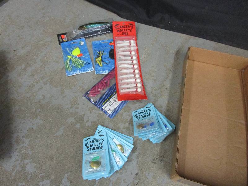 lot 130 image: Never Used 12 Jigs, 24 Spinners, Fish Bait, Bobbers and  1 12 Sardine Bunker TS Mega Minnow