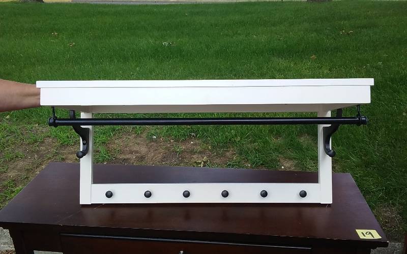 33 Inch Wall Mount (Peg & Rod) Hat & Coat Rack