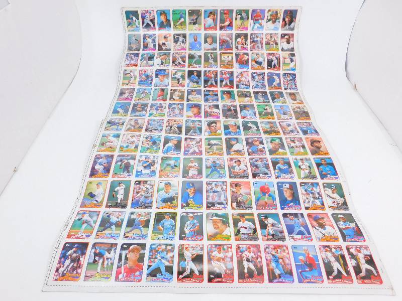 lot 11 image: Uncut Board Sheet Of Pro Baseball Players Cards