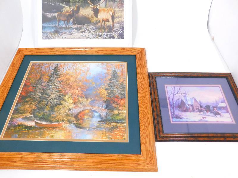 lot 64 image: Two Framed & Matted Pictures  and  One Matted His Majesty Picture Unframed