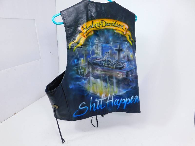 lot 82 image: Harley Davidson Motorcycle Leather Vest
