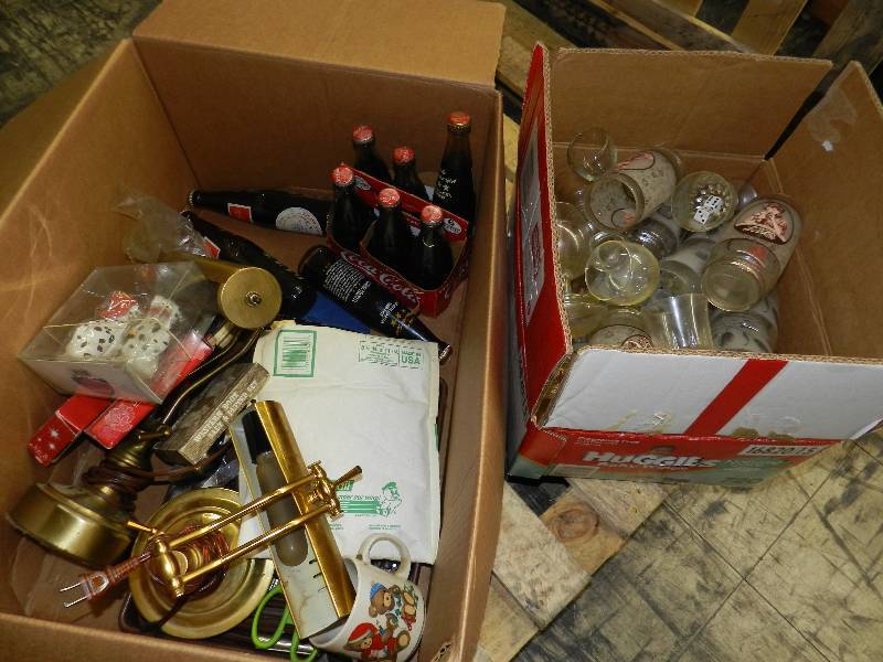 lot 543 image: COLLECTABLE GLASSES, COKE BOTTLES, RECORDS, SILVERWARE AND OTHER MISC