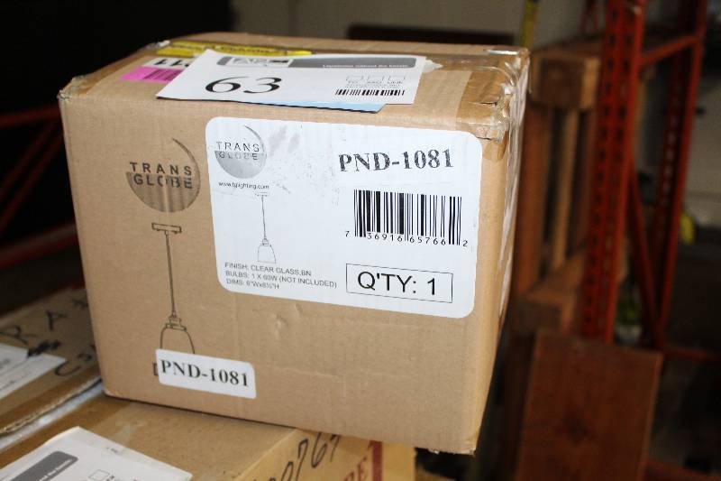 lot 63 image: Trans Globe Clear Glass Pendant Light