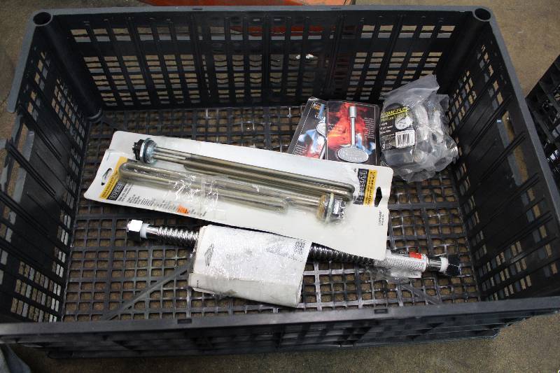 lot 83 image: Everbilt Water Heater Supply Gas Line, Gas Valve, Everbilt Heating Element, blue Flame Gas Key, Pressure Test Gauge