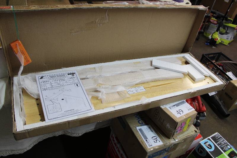 lot 40 image: Natural Wood Twin Bed Frame Set