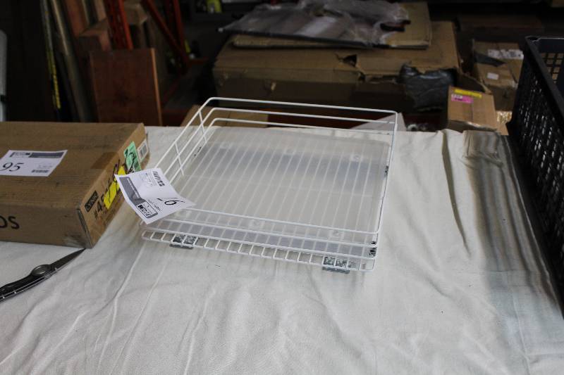 lot 97 image: Closet Organizer Pull-out White Wire Tray