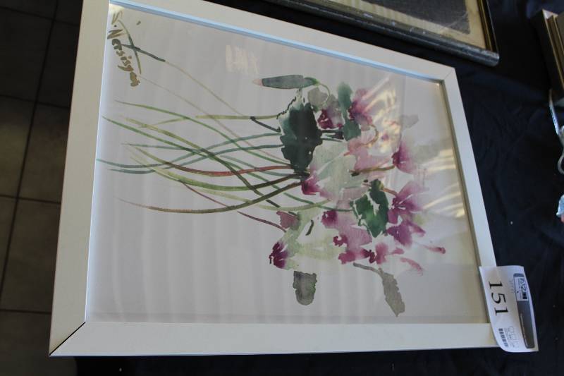 lot 151 image: Flowers by S. Nersisyool Signed Framed Wall Art
