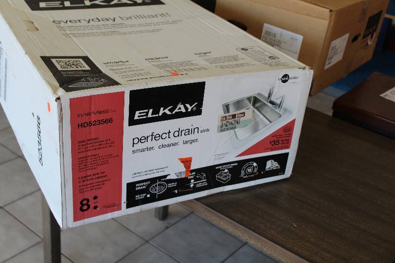 lot 221 image: Elkay Stainless Steel Perfect Drain Sink