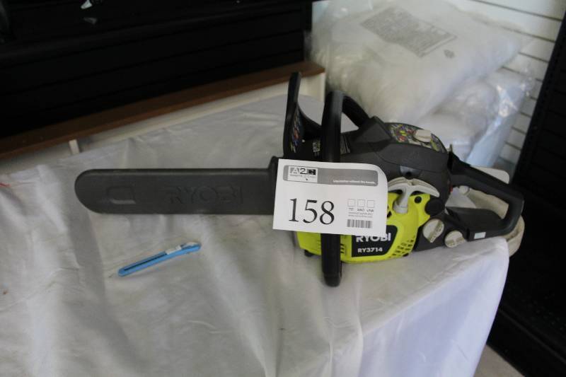 lot 158 image: Ryobi RY3714 14in. Chainsaw w Blade Case