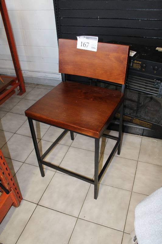 lot 167 image: Metal Dining Chair w Wood Seat, Back