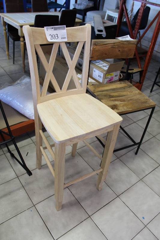lot 203 image: Wood Bar Chair