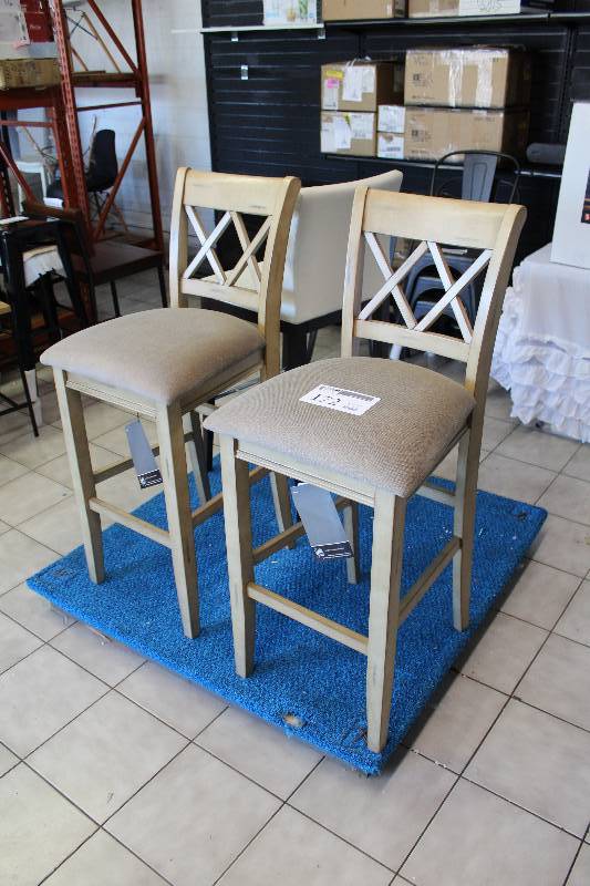 lot 172 image: Lot of (2) High-back Padded Counter Chairs