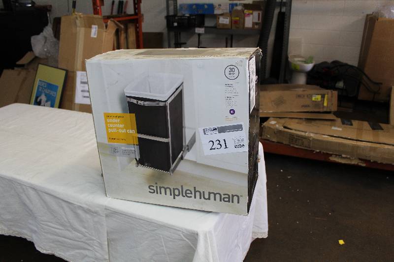 lot 231 image: Simple Human Under-Counter Pull-Out Garbage Can