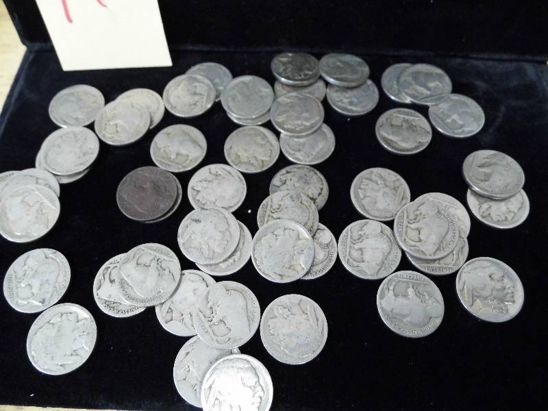 lot 16 image: Lot of 50 Buffalo Nickles