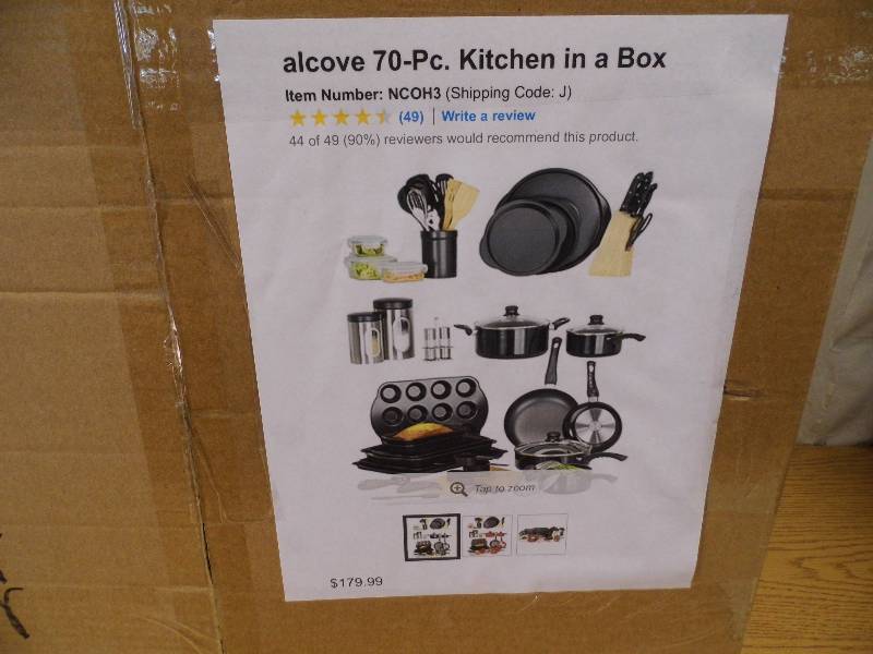 lot 34 image: Alcover 70 pc Kitchen in a Box