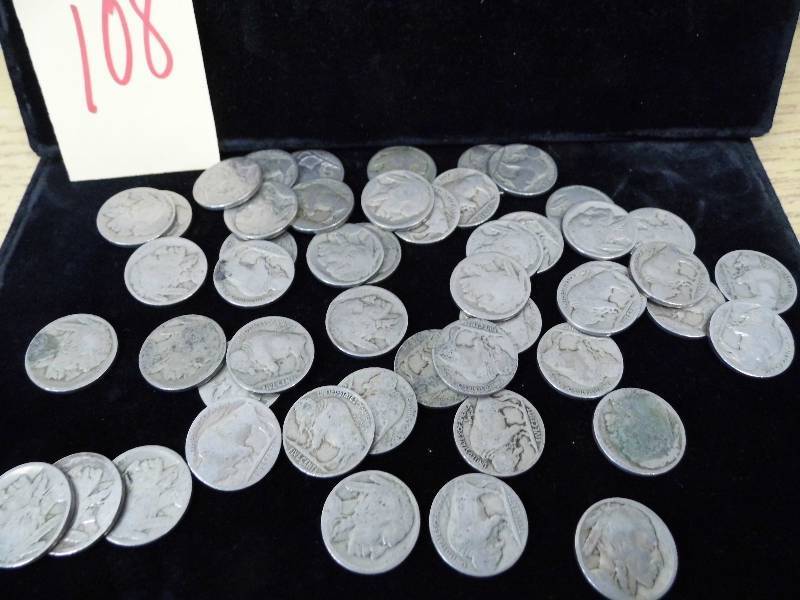lot 108 image: Lot of 50 Buffalo Nickles