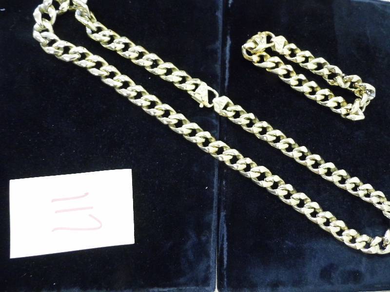 lot 117 image: Mens Steel NecklaceBracelet