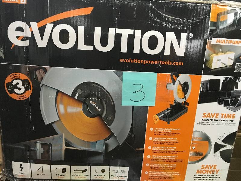 evolution 14 in. Multi-Purpose Chop Saw in working conditions