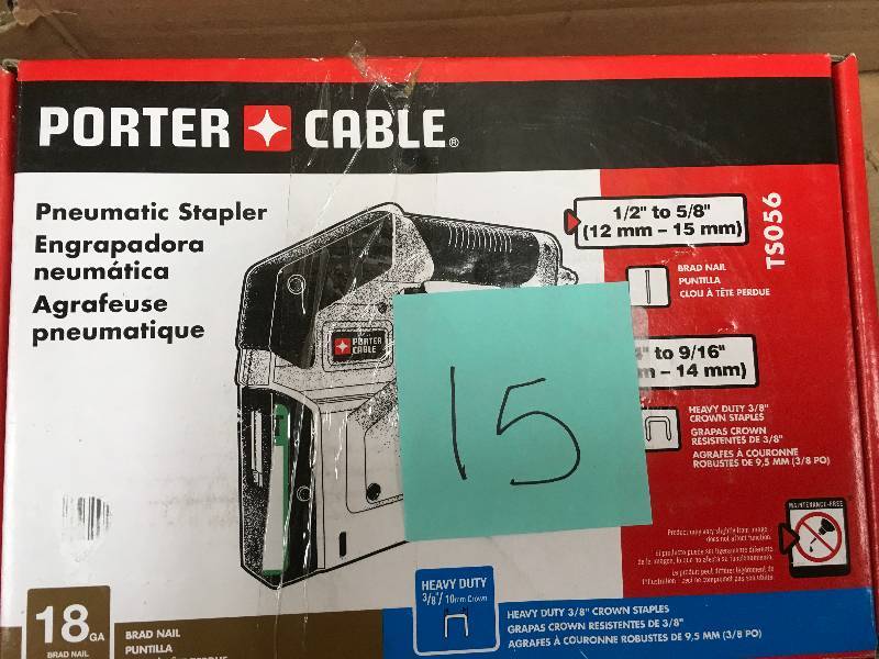 PORTER CABLE Pneumatic 18-Gauge 38 in. Crown Stapler not used