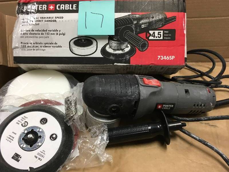 PORTER CABLE 4.5 Amp Corded 6 in. Variable Speed Random Orbital Sander with Polishing Pad in working conditions