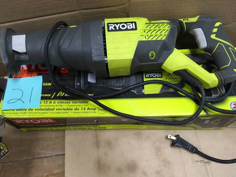 RYOBI 12 Amp Reciprocating Saw in working conditions
