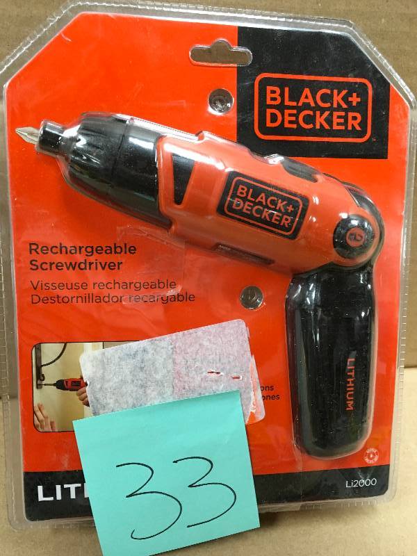 BLACK & DECKER 3.6-Volt Lithium-Ion Cordless Rechargeable 14 in. 3-PositIon Cordless Rechargeable Screwdriver with Charger not used