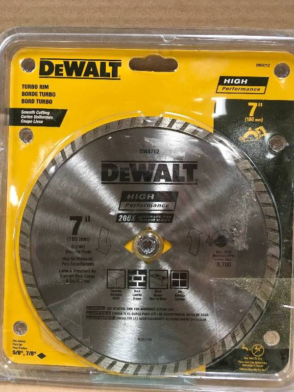 DEWALT 7 in. High Performance Diamond Masonry Blade not used