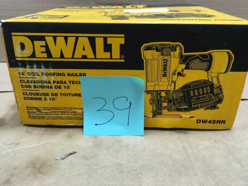 DEWALT Pneumatic 15-Degree Coil Roofing Nailer in working conditions