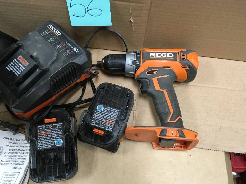 RIDGID 18-Volt Gen5X Lithium-Ion Cordless 12 in. Brushless Compact DrillDriver Kit with (1) 1.5Ah Batteries, Charger and Bag in working conditions