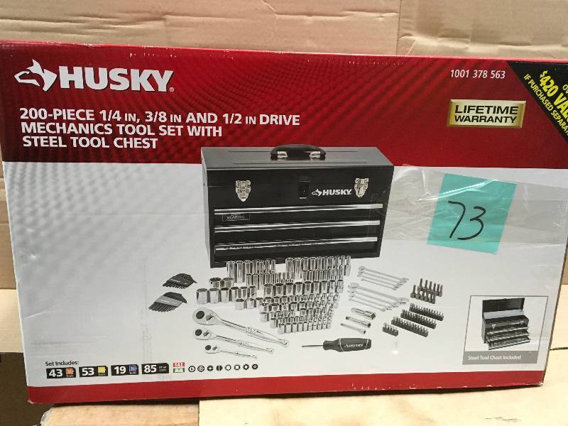 HUSKY Mechanics Tool Set in Metal Box (200-Piece) not used
